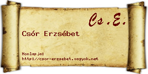 Csór Erzsébet névjegykártya